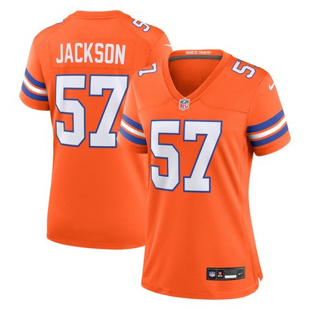 Women's Denver Broncos Tom Jackson Orange Mile High Collection 1977 Throwback Retired Player Game Jersey