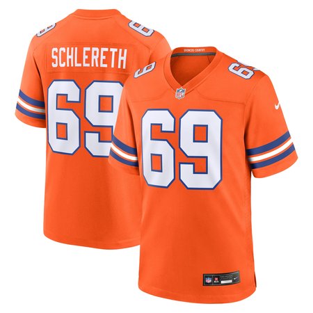 Men's Denver Broncos Mark Schlereth Nike Orange Mile High Collection 1977 Throwback Retired Player Game Jersey