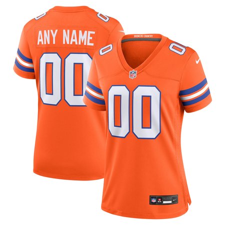 Women's Denver Broncos Orange Mile High Collection 1977 Throwback Custom Game Jersey