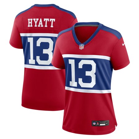 Women's New York Giants Jalin Hyatt Century Red Alternate Player Game Jersey