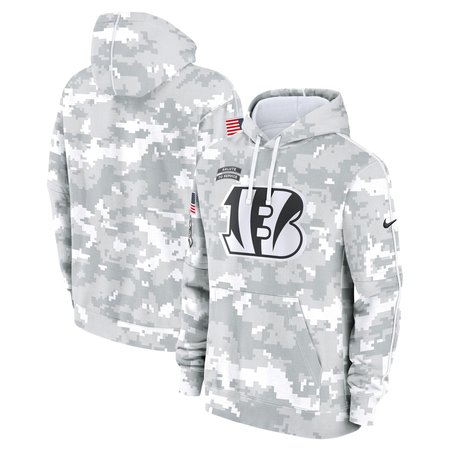 Men's Cincinnati Bengals Arctic Camo 2024 Salute To Service Big & Tall Club Fleece Pullover Hoodie