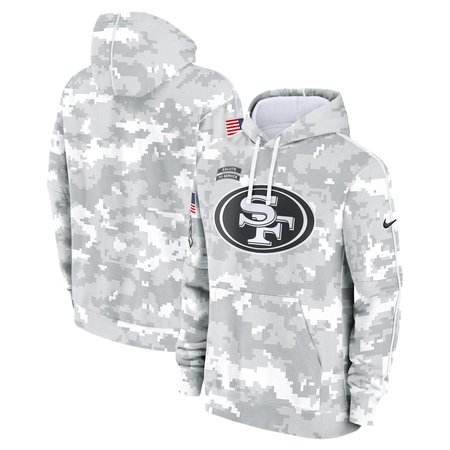 Men's San Francisco 49ers Arctic Camo 2024 Salute to Service Club Fleece Pullover Hoodie