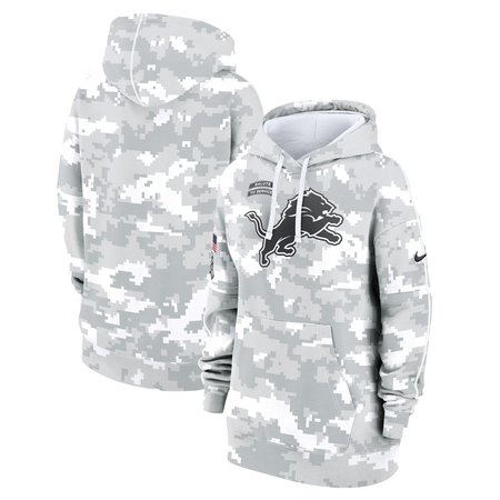 Women's Detroit Lions Arctic Camo 2024 Salute To Service Club Fleece Pullover Hoodie