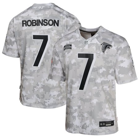 Youth Atlanta Falcons Bijan Robinson Arctic Camo 2024 Salute to Service Game Jersey