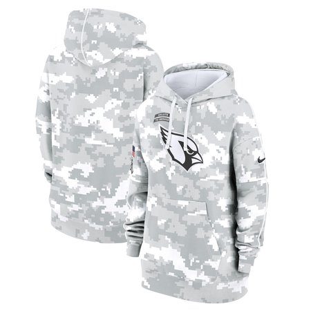 Women's Arizona Cardinals Arctic Camo 2024 Salute To Service Club Fleece Pullover Hoodie