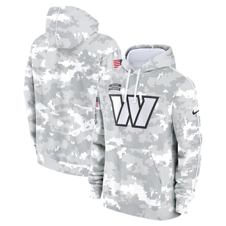 Youth Washington Commanders White/Gray 2024 Salute To Service Pullover Hoodie