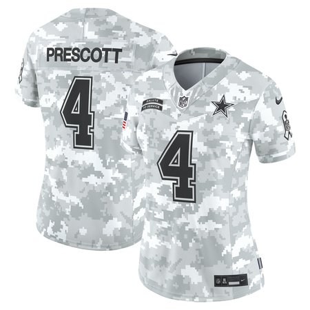 Women's Dallas Cowboys Dak Prescott Arctic Camo 2024 Salute to Service Limited Jersey