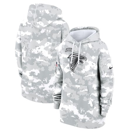 Women's Atlanta Falcons Arctic Camo 2024 Salute To Service Club Fleece Pullover Hoodie