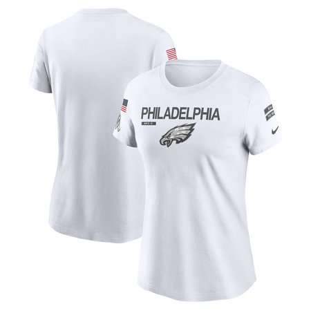 Women's Philadelphia Eagles White 2024 Salute To Service Legend Performance T-Shirt