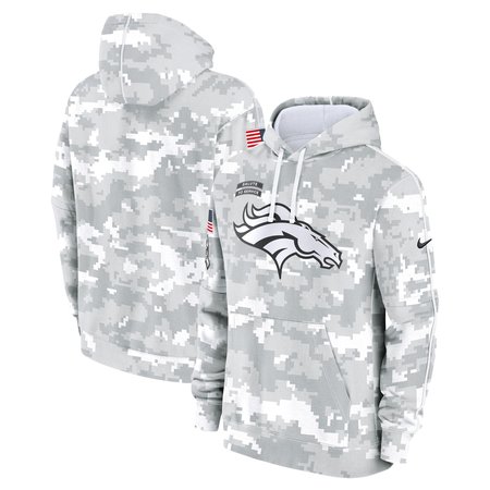 Youth Denver Broncos White/Gray 2024 Salute To Service Pullover Hoodie