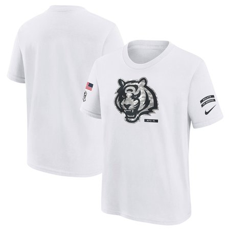 Youth Cincinnati Bengals White 2024 Salute To Service T-Shirt