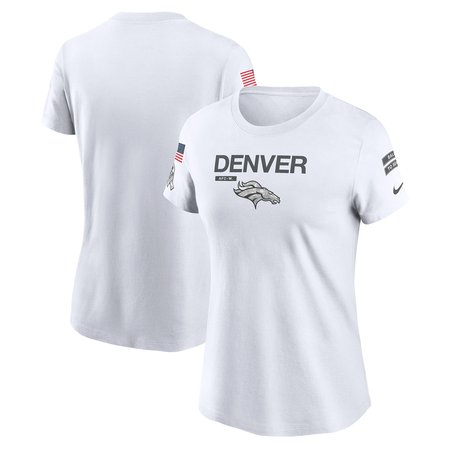 Women's Denver Broncos White 2024 Salute To Service Legend Performance T-Shirt