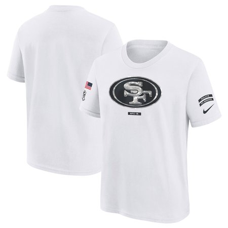 Youth San Francisco 49ers White 2024 Salute To Service T-Shirt