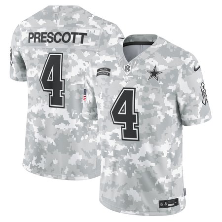 Men's Dallas Cowboys Dak Prescott Arctic Camo 2024 Salute to Service Limited Jersey