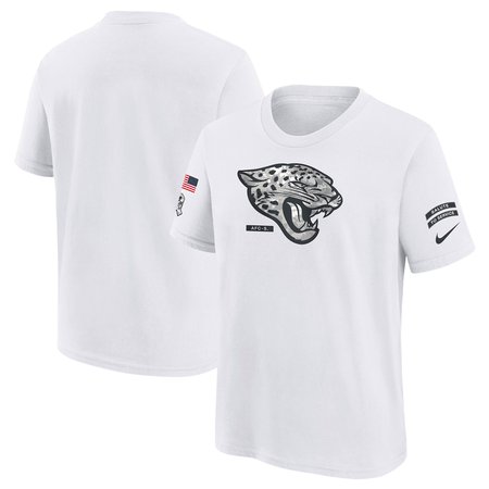 Youth Jacksonville Jaguars White 2024 Salute To Service T-Shirt