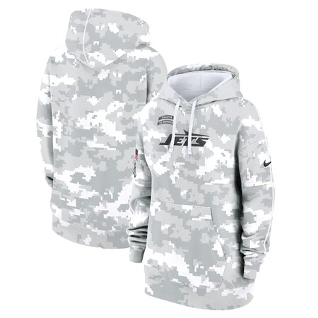 Women's New York Jets Arctic Camo 2024 Salute To Service Club Fleece Pullover Hoodie