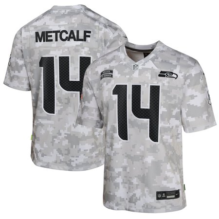 Youth Seattle Seahawks DK Metcalf Arctic Camo 2024 Salute to Service Game Jersey