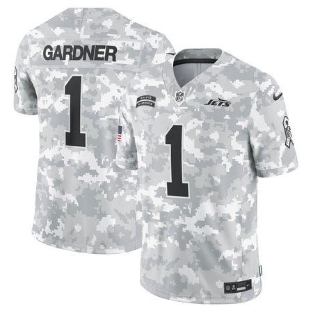 Men's New York Jets Sauce Gardner Arctic Camo 2024 Salute to Service Limited Jersey