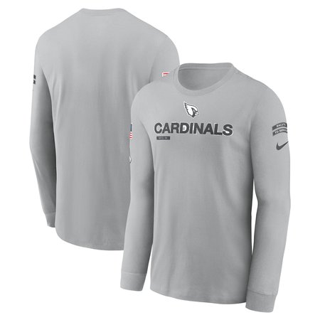 Men's Arizona Cardinals Gray 2024 Salute To Service Long Sleeve T-Shirt