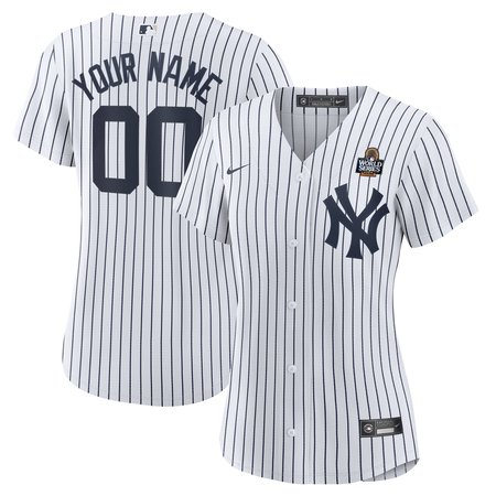 Women's New York Yankees White 2024 World Series Home Replica Custom Jersey