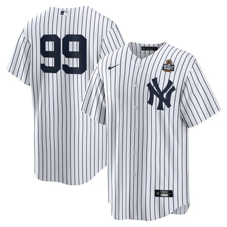 Men's New York Yankees #99 Aaron Judge White 2024 World Series Home Replica Player Jersey