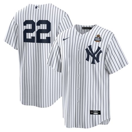 Men's New York Yankees #22 Juan Soto White 2024 World Series Home Replica Player Jersey