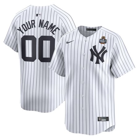 Men's New York Yankees White 2024 World Series Home Custom Limited Jersey