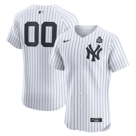 Men's New York Yankees White 2024 World Series Home Elite Custom Jersey