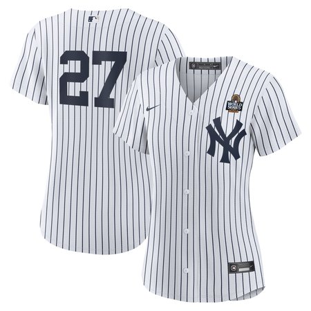 Women's New York Yankees #27 Giancarlo Stanton White 2024 World Series Home Replica Player Jersey