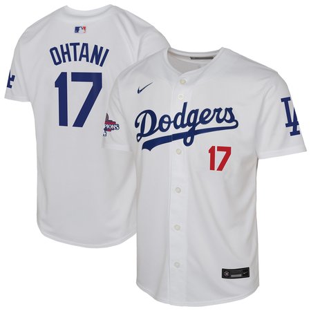 Youth Los Angeles Dodgers #17 Shohei Ohtani White 2024 World Series Champions Limited Player Jersey