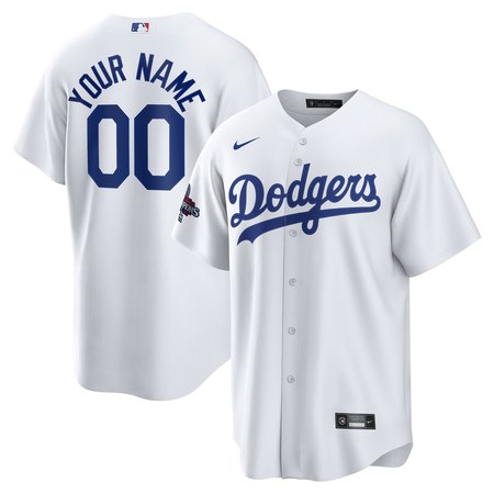 Men's Los Angeles Dodgers White 2024 World Series Champions Home Custom Replica Jersey