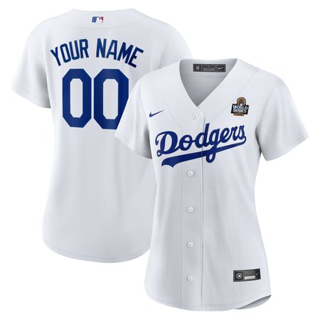 Women's Los Angeles Dodgers White 2024 World Series Home Home Custom Replica Jersey