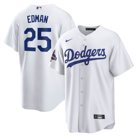 Men's Los Angeles Dodgers Tommy Edman Nike White 2024 World Series Champions Home Replica Player Jersey