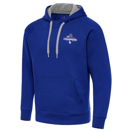 Men's Los Angeles Dodgers Antigua Royal 2024 World Series Champions Victory Raglan Pullover Hoodie