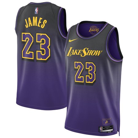 Unisex Los Angeles Lakers #23 LeBron James Purple 2024/25 Swingman City Edition Player Jersey