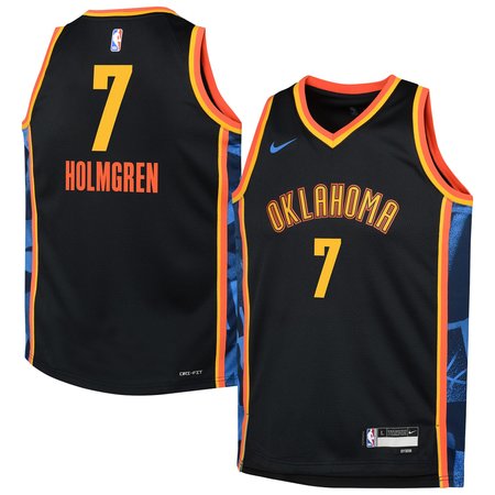 Youth Oklahoma City Thunder Chet Holmgren Black 2024/25 Swingman Player Jersey - City Edition