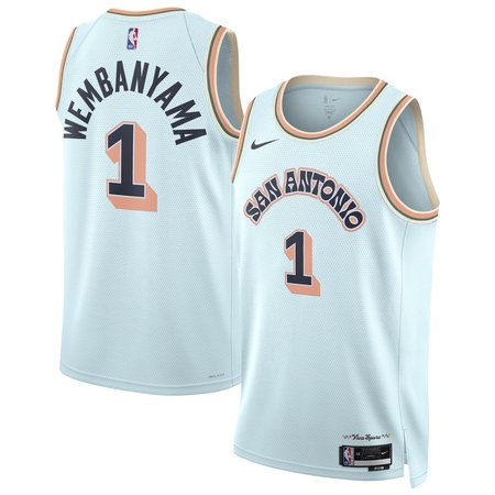 Unisex San Antonio Spurs Victor Wembanyama Light Blue 2024/25 Swingman Player Jersey - City Edition