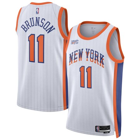 Unisex New York Knicks Jalen Brunson White 2024/25 Swingman Player Jersey - City Edition