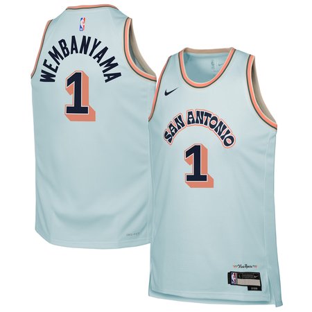 Youth San Antonio Spurs Victor Wembanyama Light Blue 2024/25 Swingman Player Jersey - City Edition