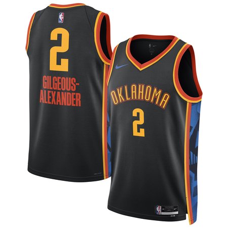 Unisex Oklahoma City Thunder Shai Gilgeous-Alexander Black 2024/25 Swingman Player Jersey - City Edition