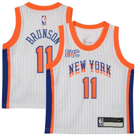 Toddler New York Knicks Jalen Brunson White 2024/25 Swingman Player Jersey - City Edition