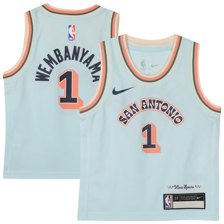 Toddler San Antonio Spurs Victor Wembanyama Light Blue 2024/25 Swingman Player Jersey - City Edition