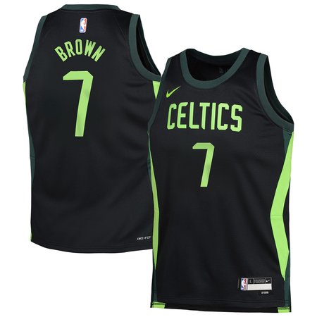 Youth Boston Celtics Jaylen Brown Black 2024/25 Swingman Player Jersey - City Edition