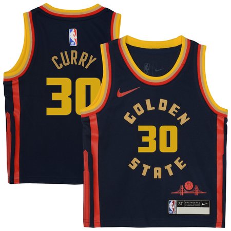 Toddler Golden State Warriors #30 Stephen Curry Navy 2024/25 Swingman Player City Edition Jersey