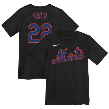 Youth New York Mets Juan Soto Nike Black Name & Number T-Shirt