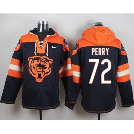 Bears #72 William Perry Navy Blue Player Pullover NFL Hoodie