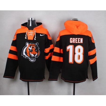 Bengals #18 A.J. Green Black Player Pullover NFL Hoodie