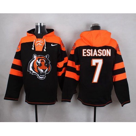 Bengals #7 Boomer Esiason Black Player Pullover NFL Hoodie