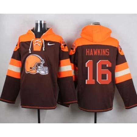 Browns #16 Andrew Hawkins Brown Player Pullover NFL Hoodie