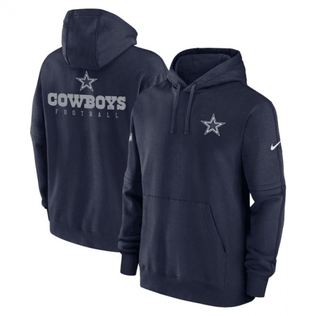 Men's Dallas Cowboys Navy Sideline Club Fleece Pullover Hoodie